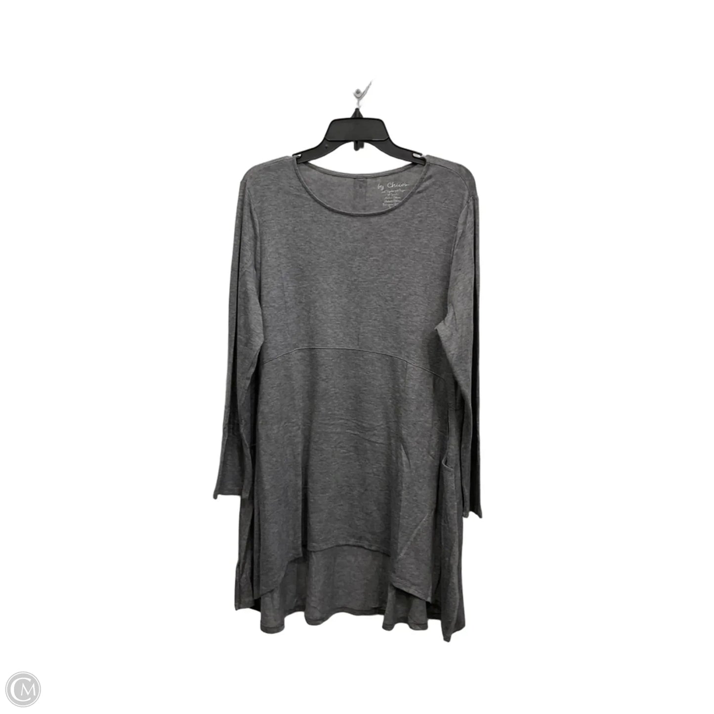 Tunic Long Sleeve By Chicos In Grey, Size: 2x