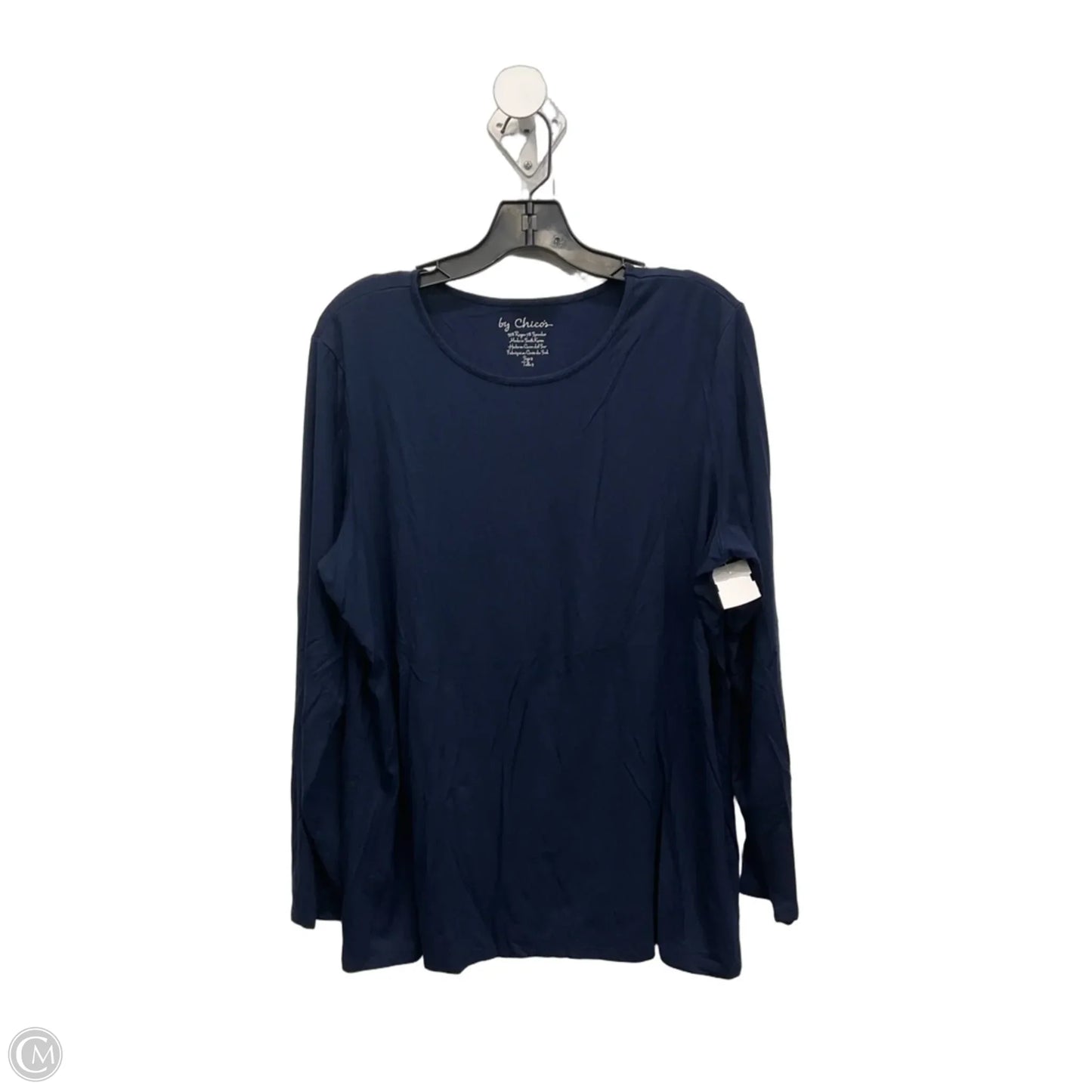 Top Long Sleeve By Chicos In Navy, Size: 3x