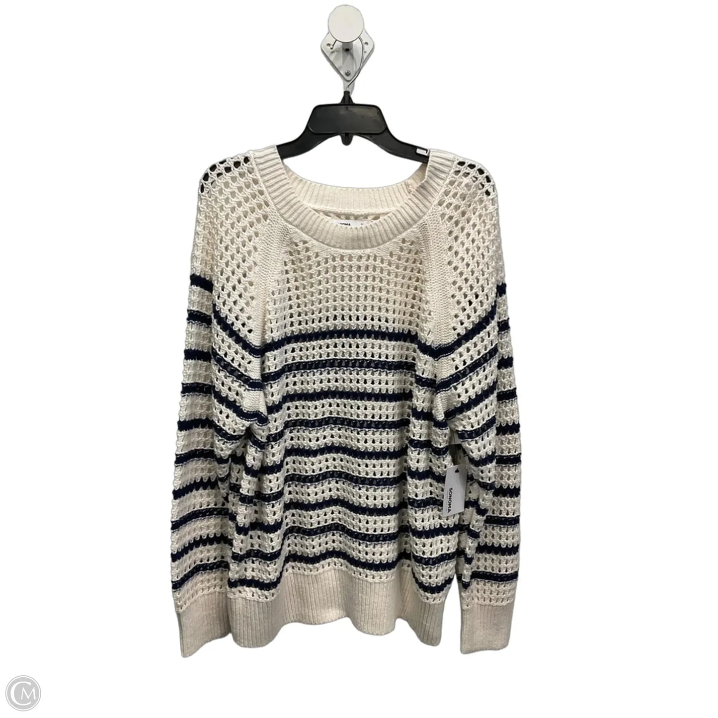 Sweater By Sonoma In Blue & White, Size: 1x