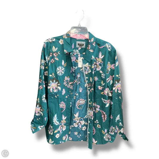 Blouse Long Sleeve By Talbots In Floral Print, Size: Xl