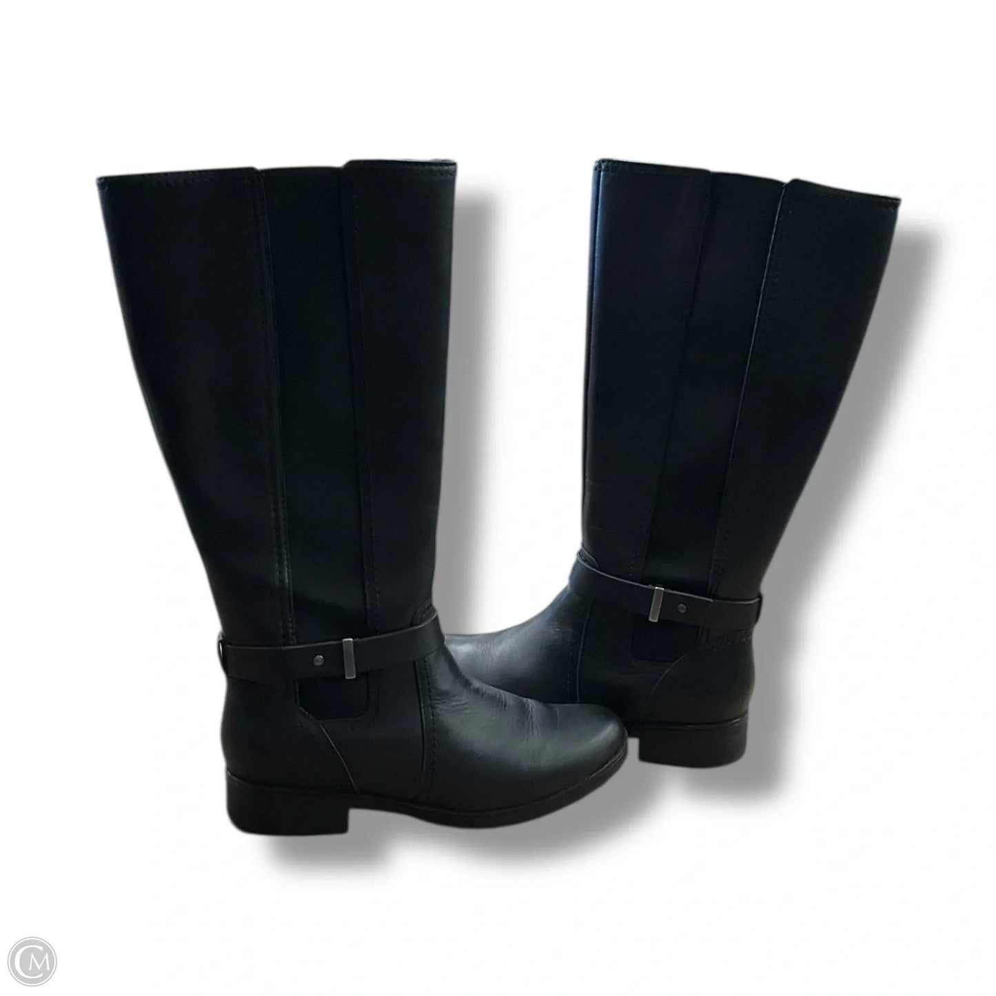 Boots Mid-calf Flats By Clarks In Black, Size: 7.5