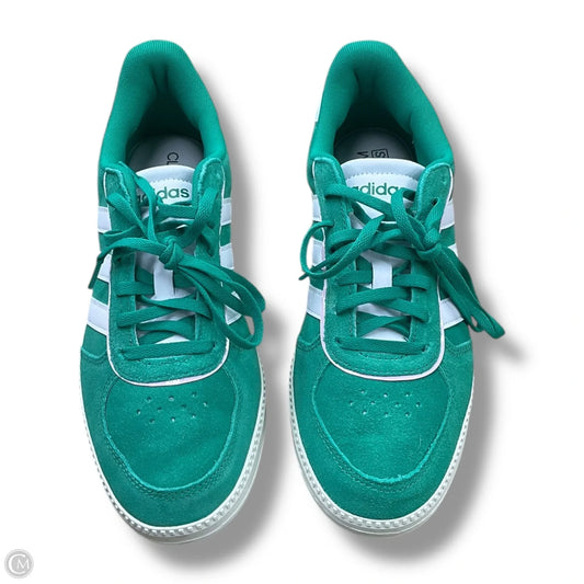 Shoes Sneakers By Adidas In Green & White, Size: 8