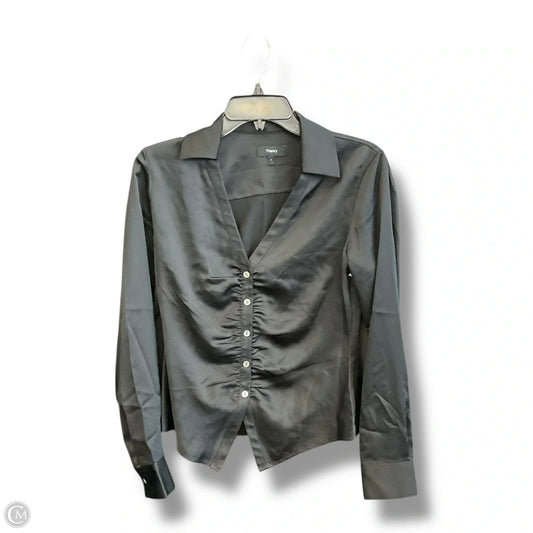 Blouse Long Sleeve By Theory In Black, Size: Sp