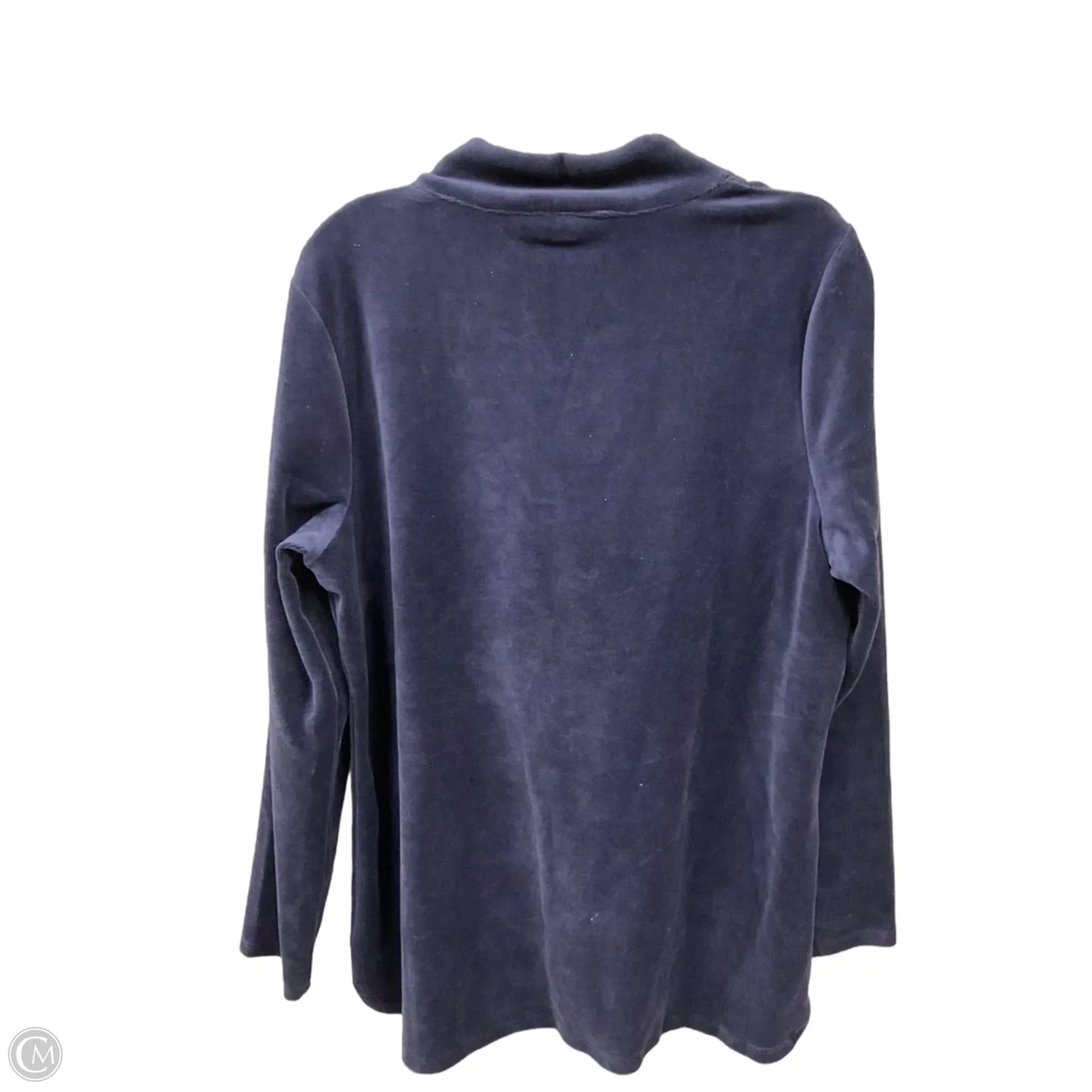 Top Long Sleeve By D&co. In Blue, Size: M