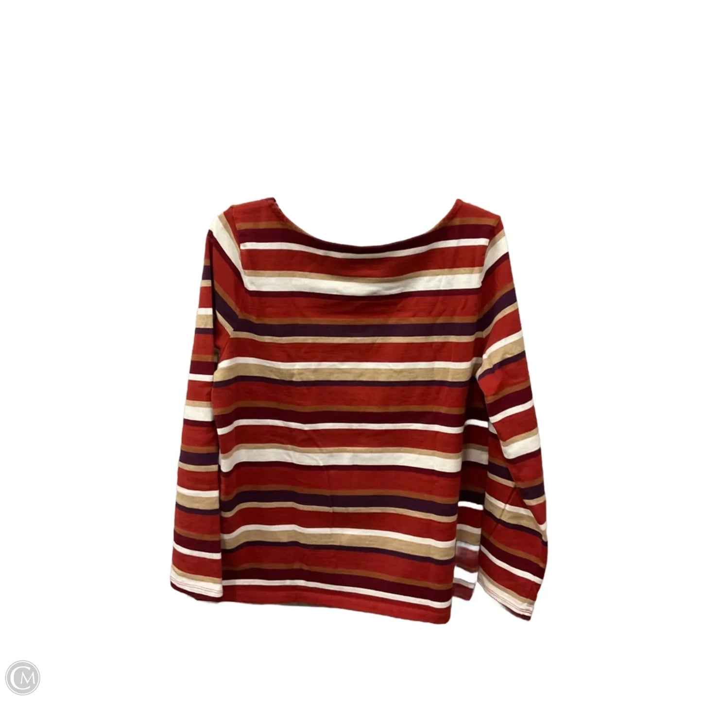 Top Long Sleeve By Talbots In Striped Pattern, Size: L