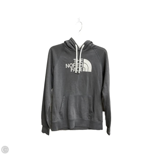 Athletic Sweatshirt Hoodie By The North Face In Grey, Size: M