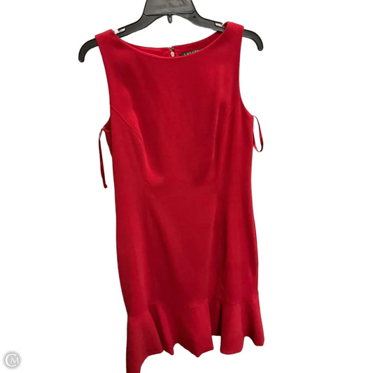 Dress Casual Midi By Lauren By Ralph Lauren In Red, Size: M
