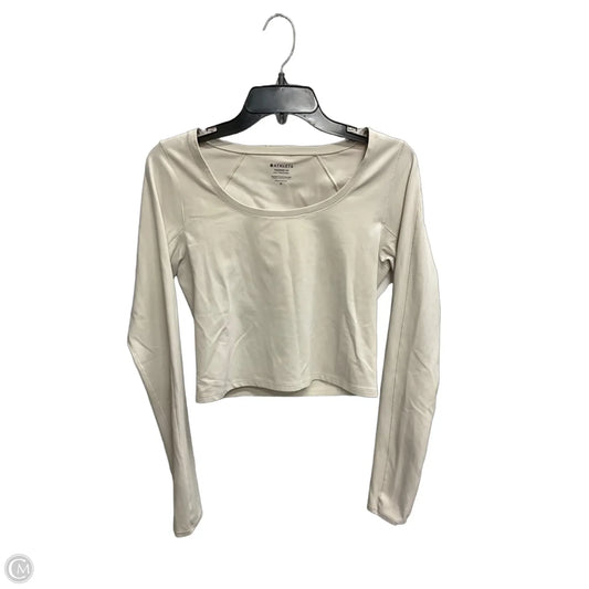 Athletic Top Long Sleeve Crewneck By Athleta In Beige, Size: M