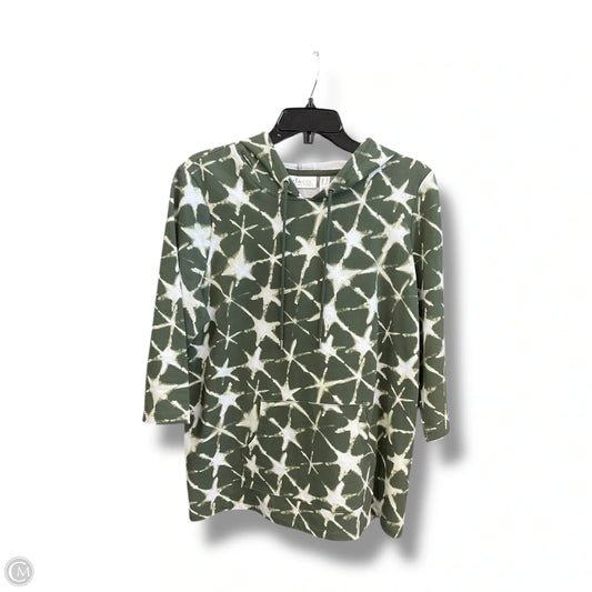 Top 3/4 Sleeve By D&co. In Green & White, Size: M