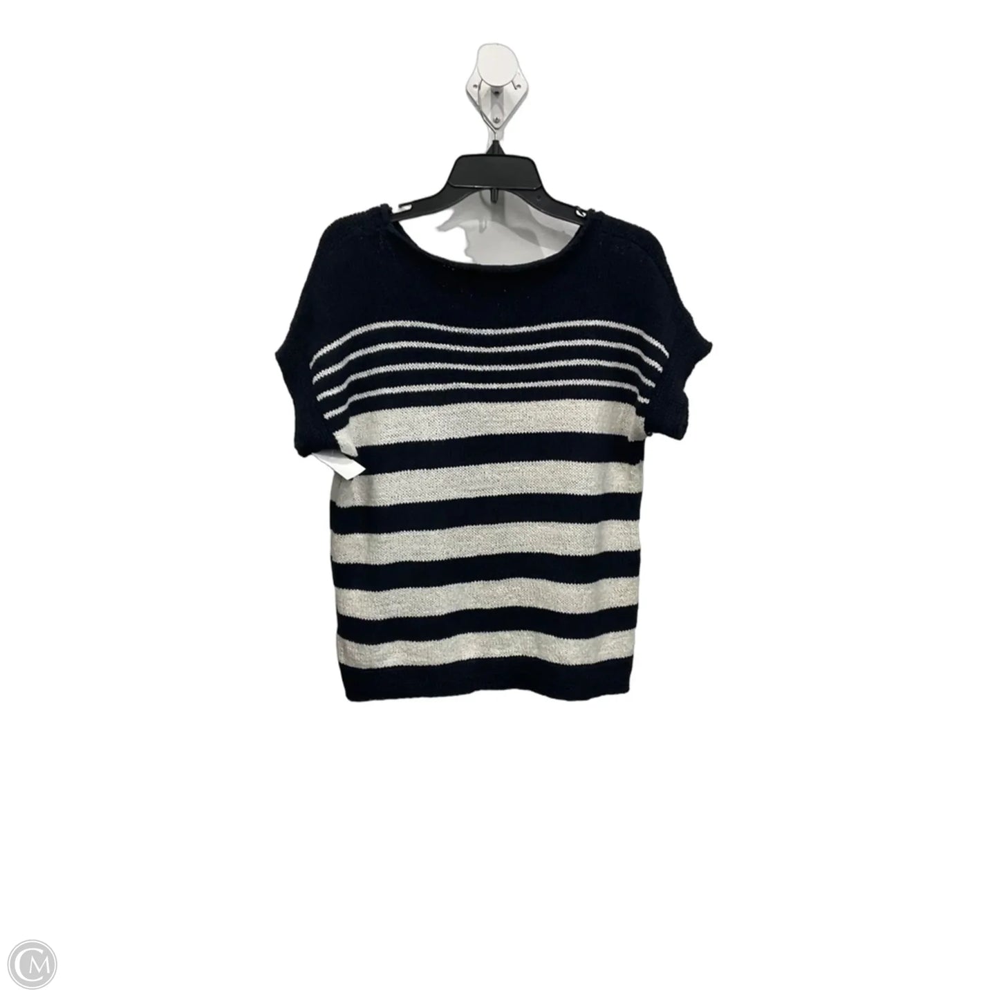Top Short Sleeve By Cable And Gauge In Striped Pattern, Size: L