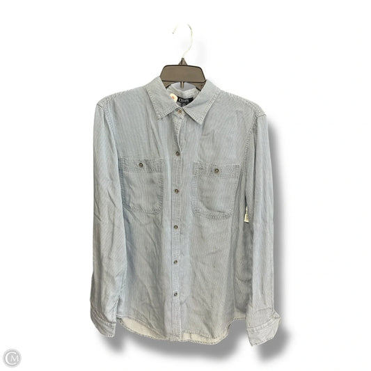 Blouse Long Sleeve By Chaps In Striped Pattern, Size: L