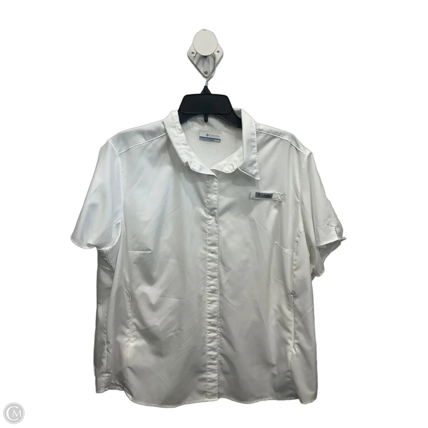 Blouse Short Sleeve By Columbia In White, Size: 1x