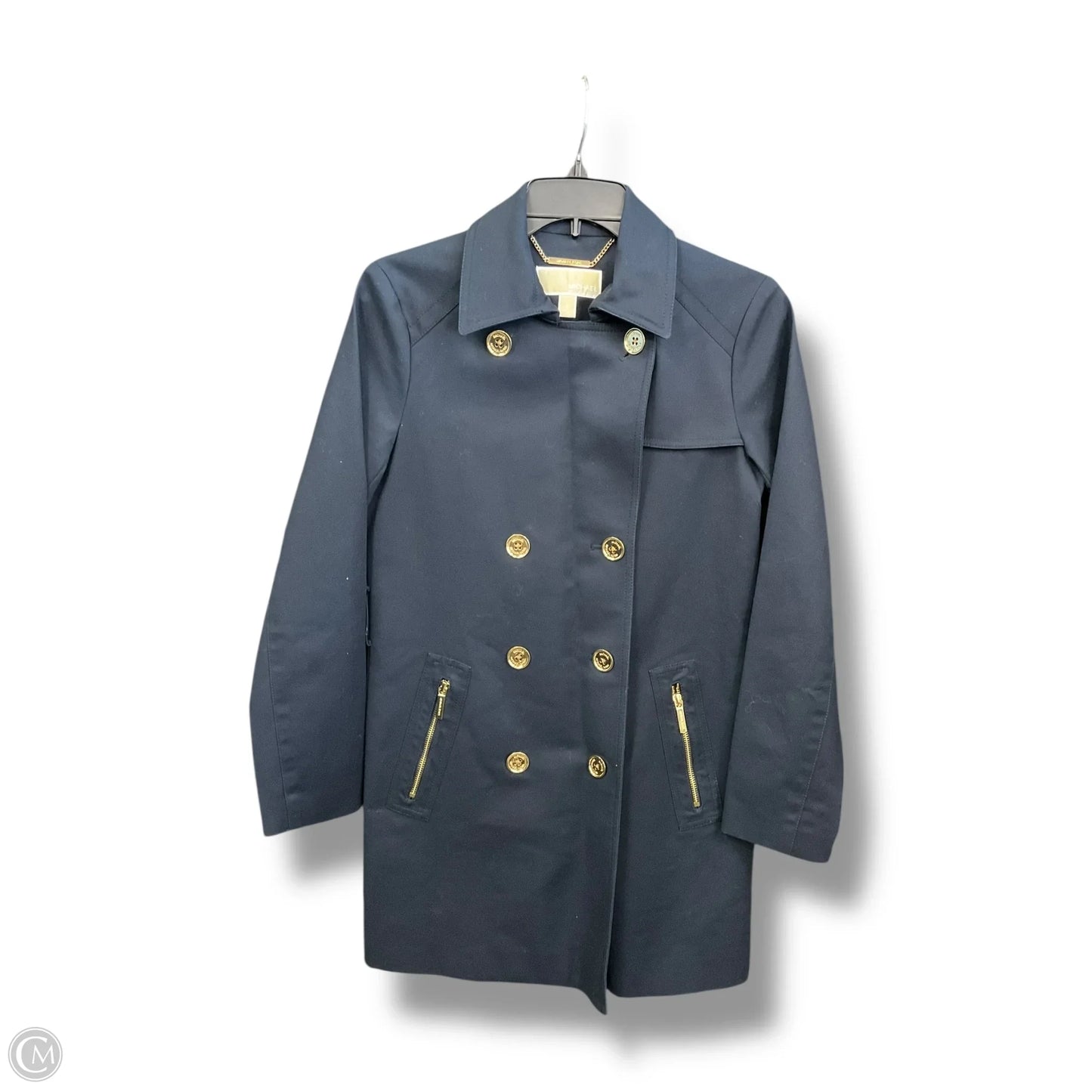 Coat Trench Coat By Michael By Michael Kors In Navy, Size: S