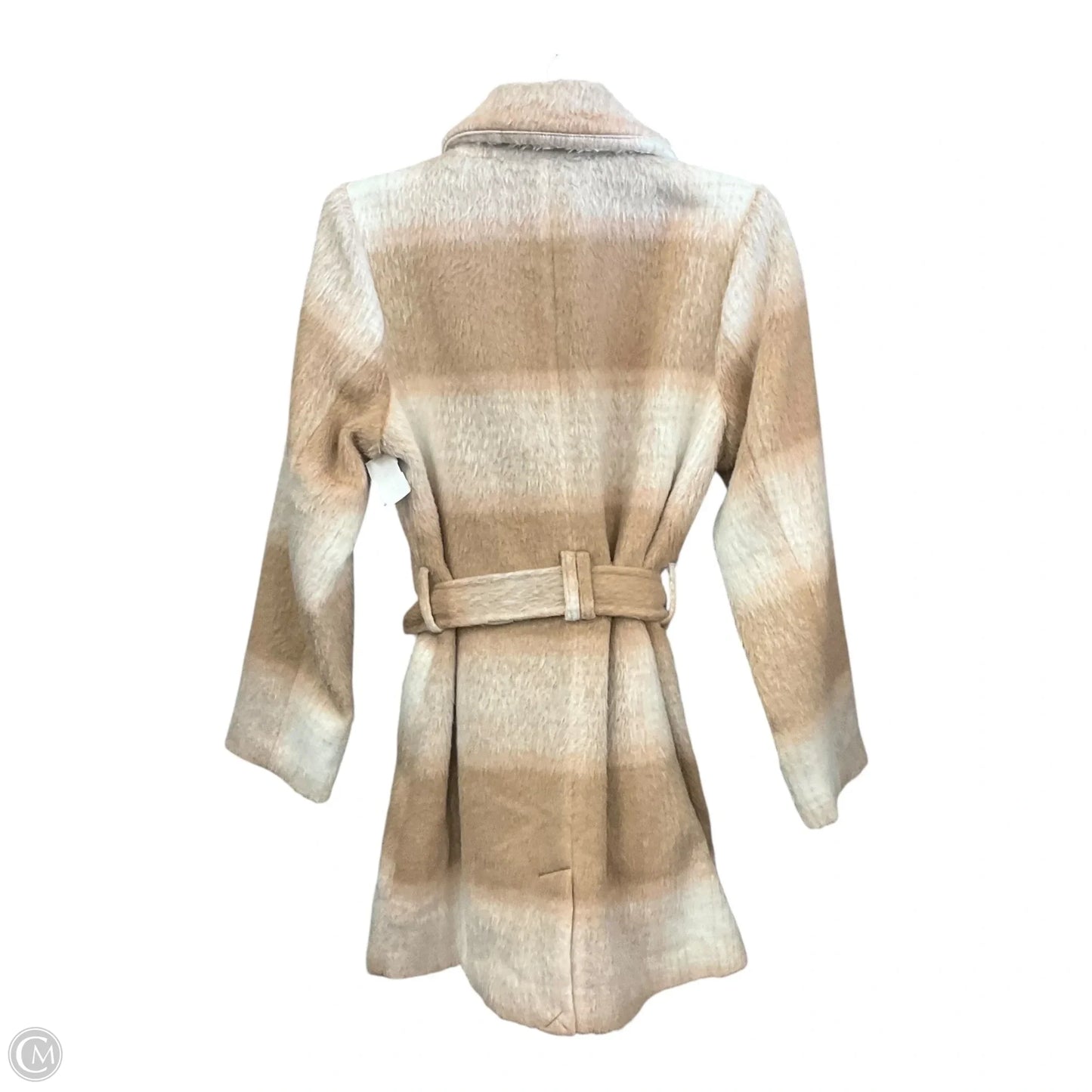 Coat Faux Fur & Sherpa By Susan Graver In Cream & Tan, Size: M