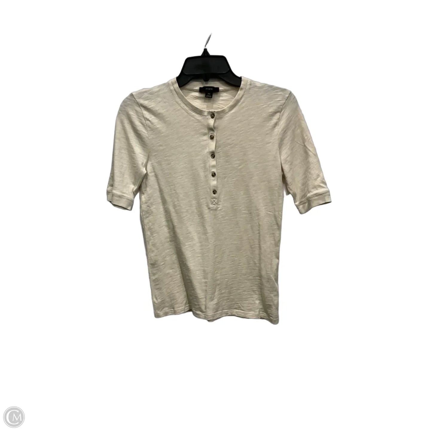 Top Short Sleeve By J. Crew In Cream, Size: Xs