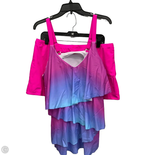 Swimsuit 2pc By Clothes Mentor In Blue & Pink, Size: 4x