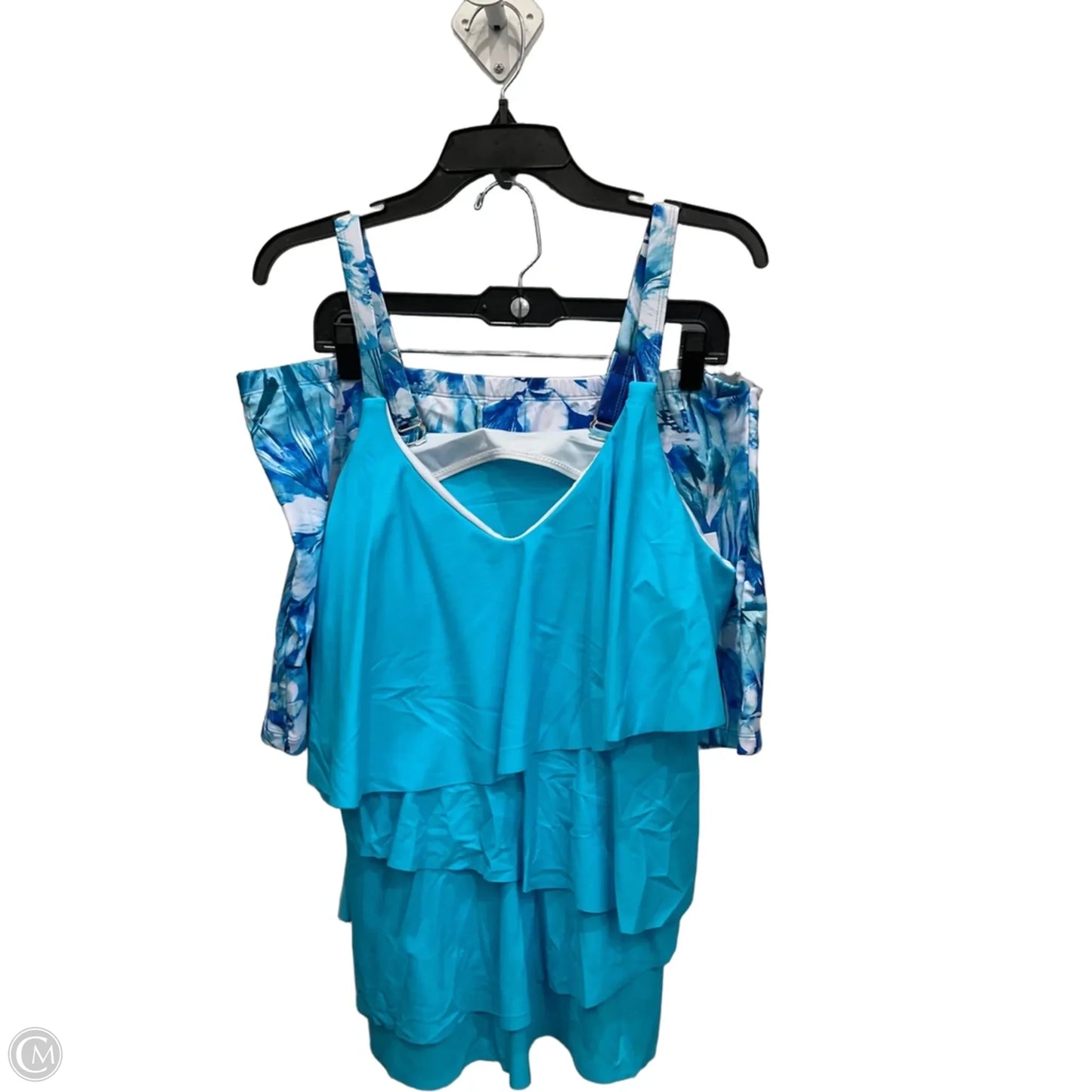 Swimsuit 2pc By Clothes Mentor In Blue, Size: 4x