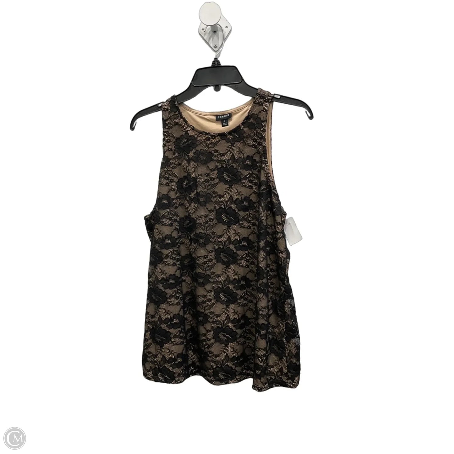 Top Sleeveless By Tori Richards In Black, Size: 1x