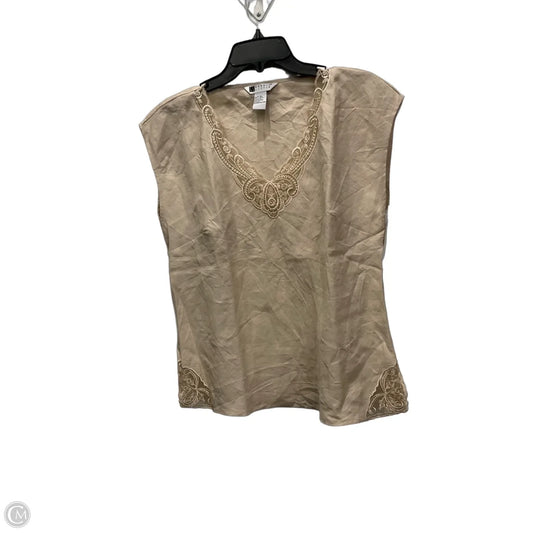 Top Sleeveless By Carole Little In Tan, Size: Xl