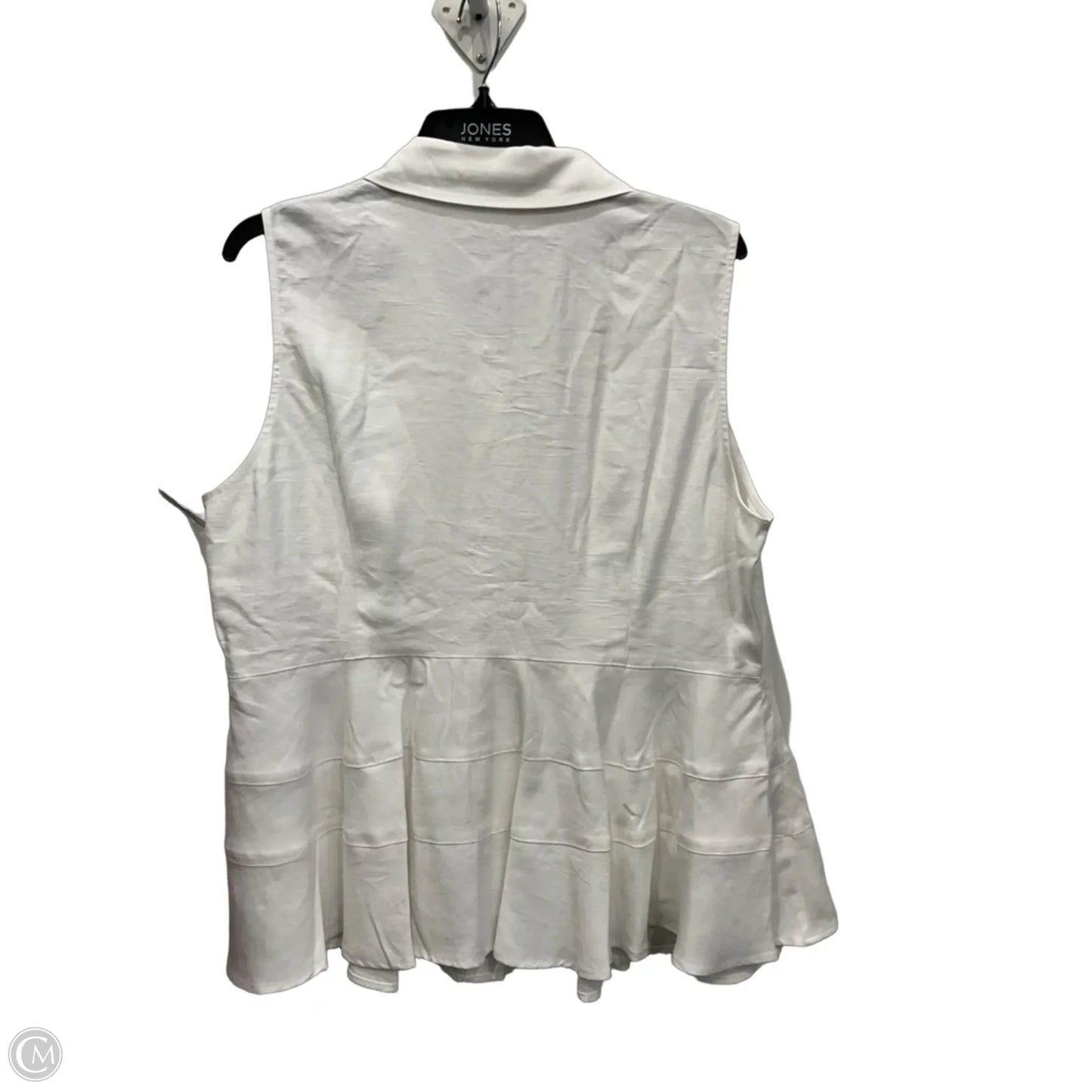 Blouse Sleeveless By Pomander Place In White, Size: Xxl