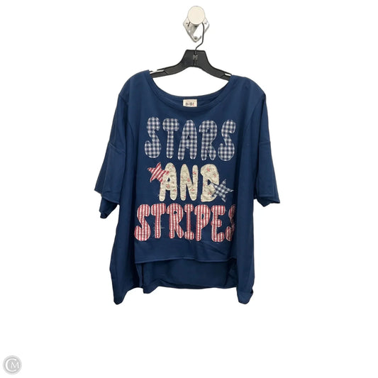 Top Short Sleeve By Bibi In Blue, Size: Xl