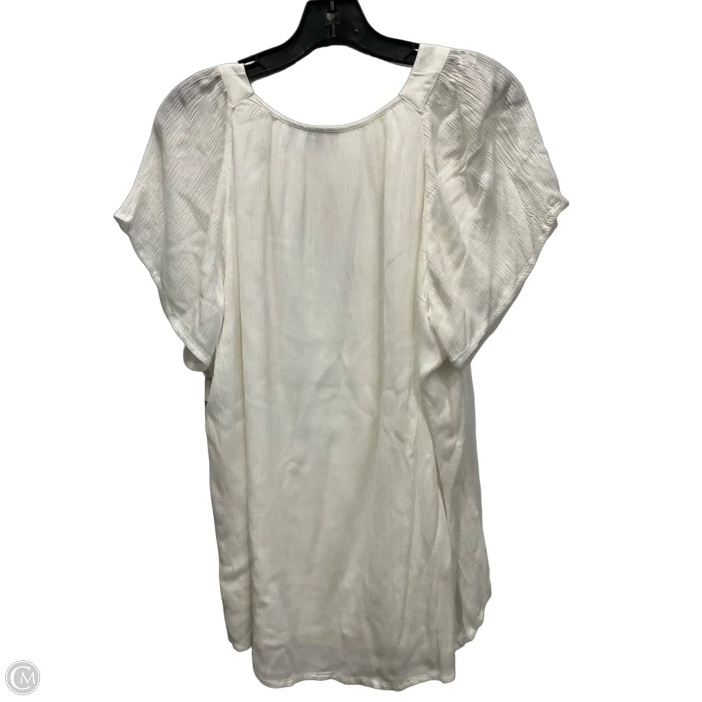 Top Short Sleeve By Kim Rogers In Ivory, Size: Xl
