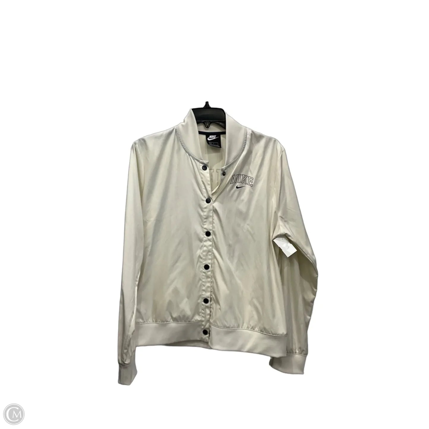 Athletic Jacket By Nike In Ivory, Size: L