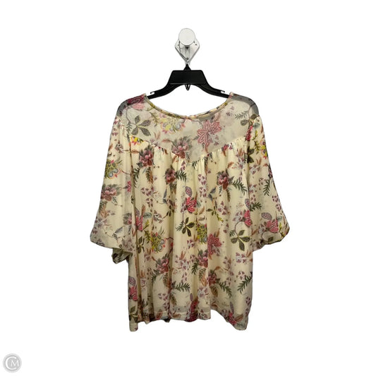 Top Short Sleeve By Lane Bryant In Floral Print, Size: 1x