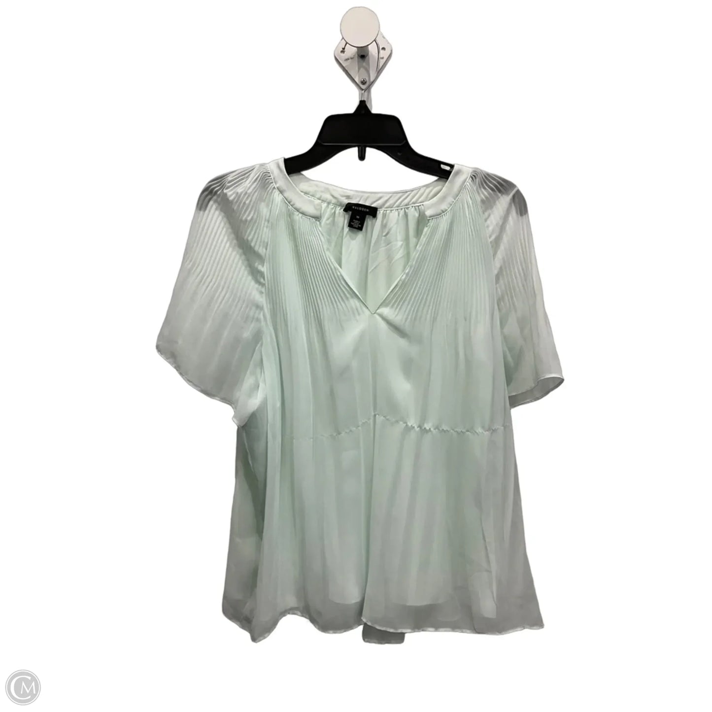 Top Short Sleeve By Halogen In Green, Size: M