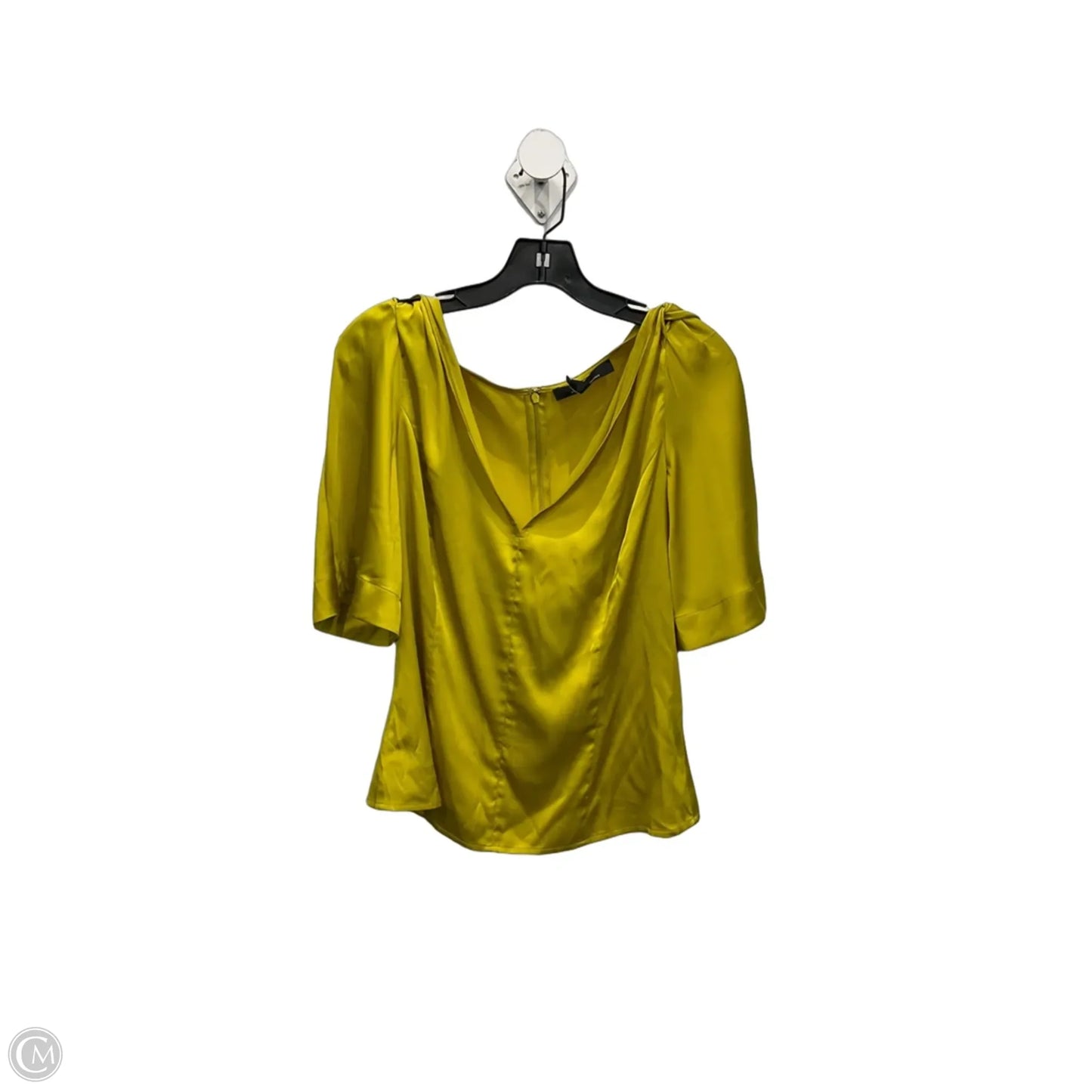 Top 3/4 Sleeve By White House Black Market In Chartreuse, Size: M