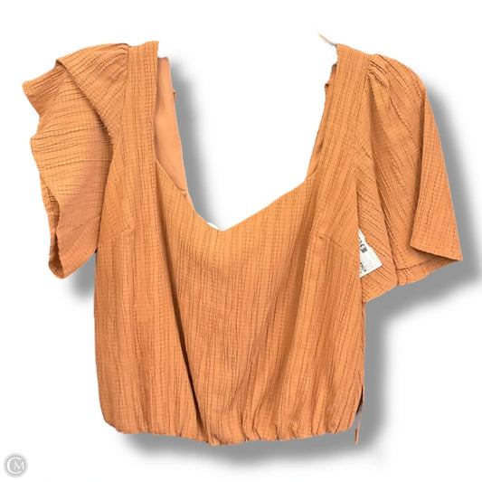 Top Short Sleeve By Astr The Label In Tan, Size: S