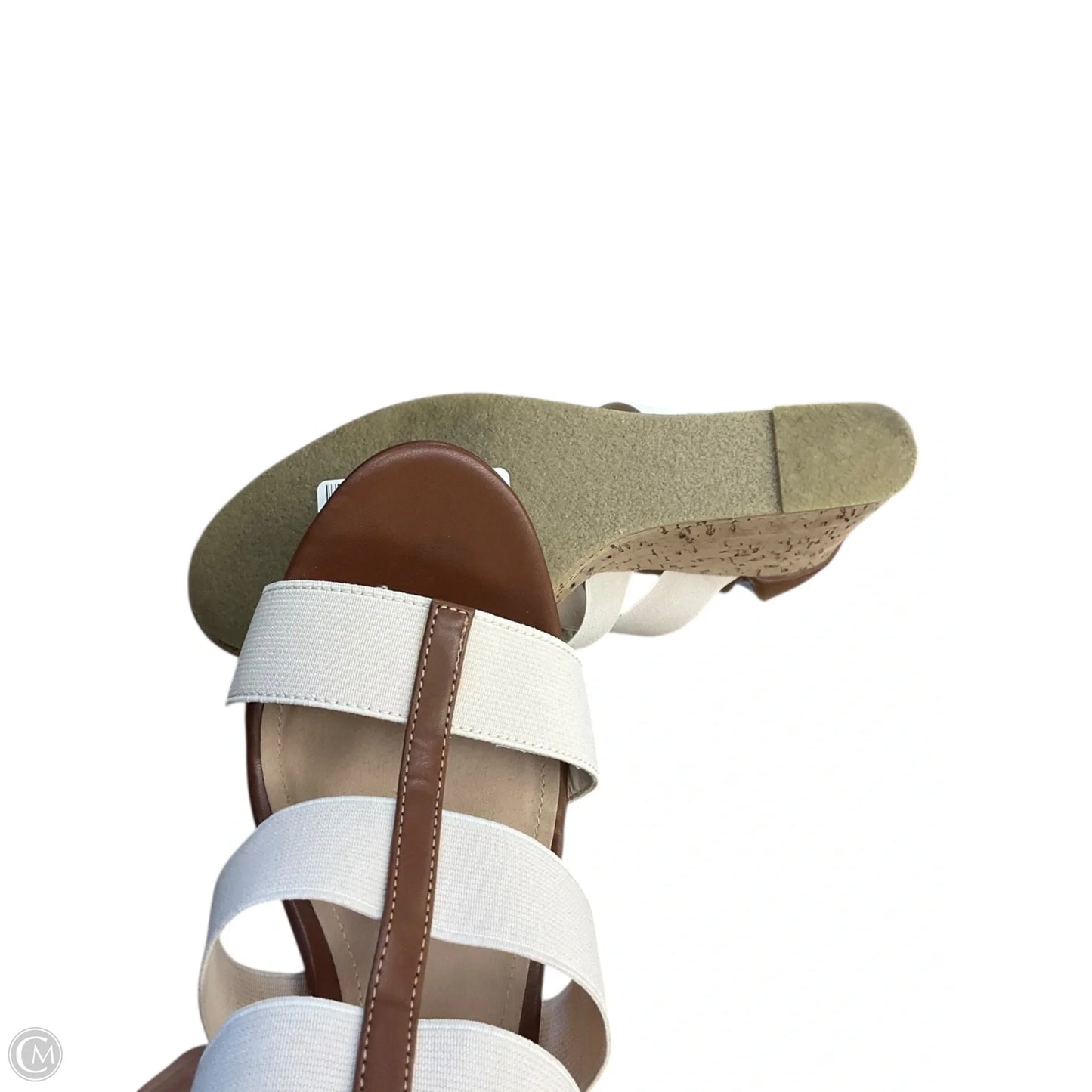 Shoes Heels Wedge By Steve Madden In Brown & Cream, Size: 9.5