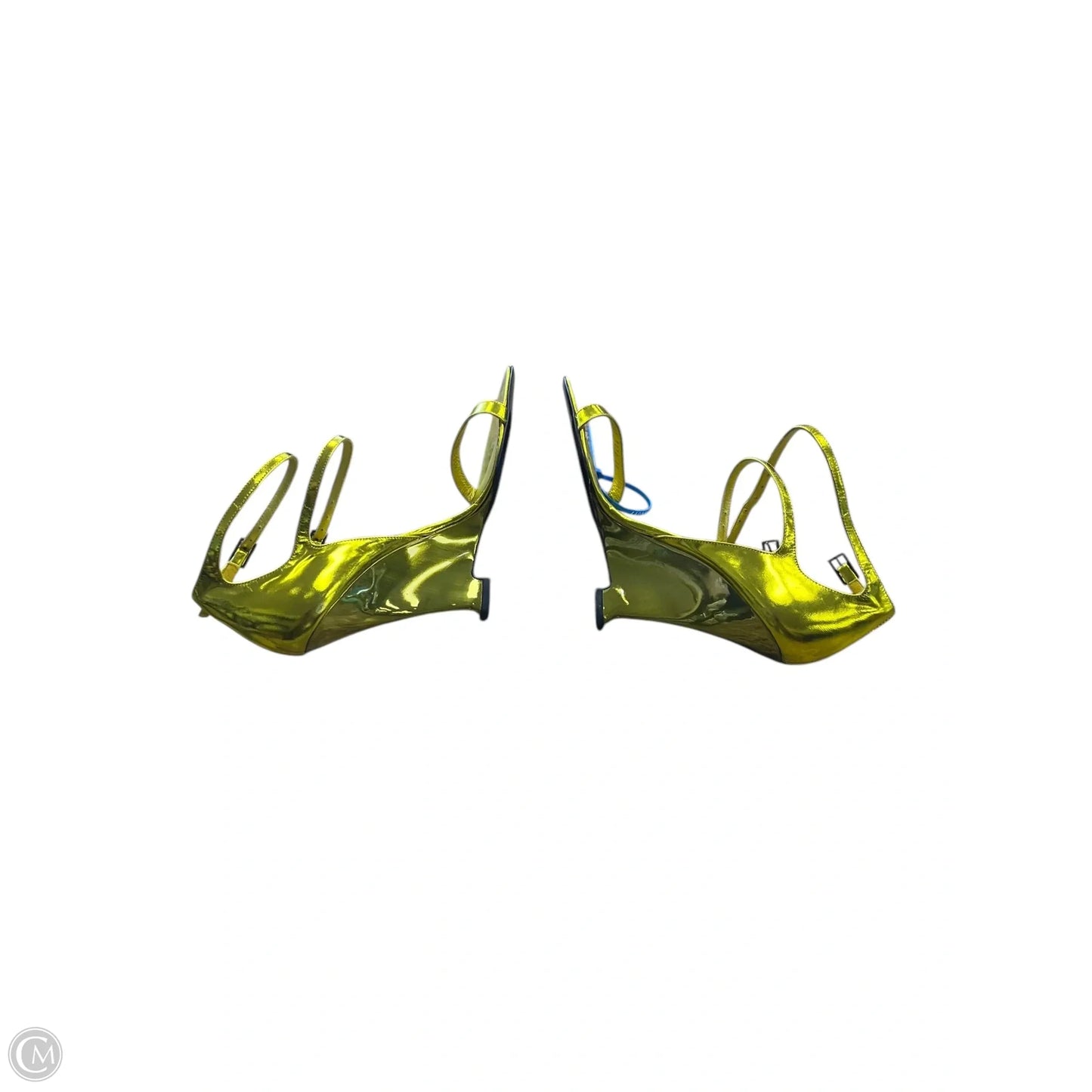 Shoes Luxury Designer By Yves Saint Laurent In Gold, Size: 7.5