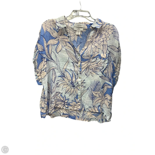 Top Short Sleeve Designer By Halston In Blue, Size: Xl