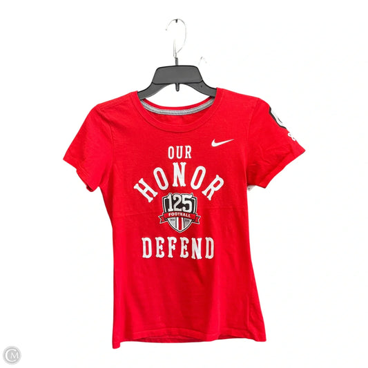 Athletic Top Short Sleeve By Nike Apparel In Red, Size: S