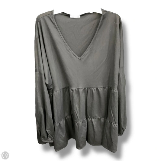 Top Long Sleeve Basic By Chicsoul In Black, Size: 3x