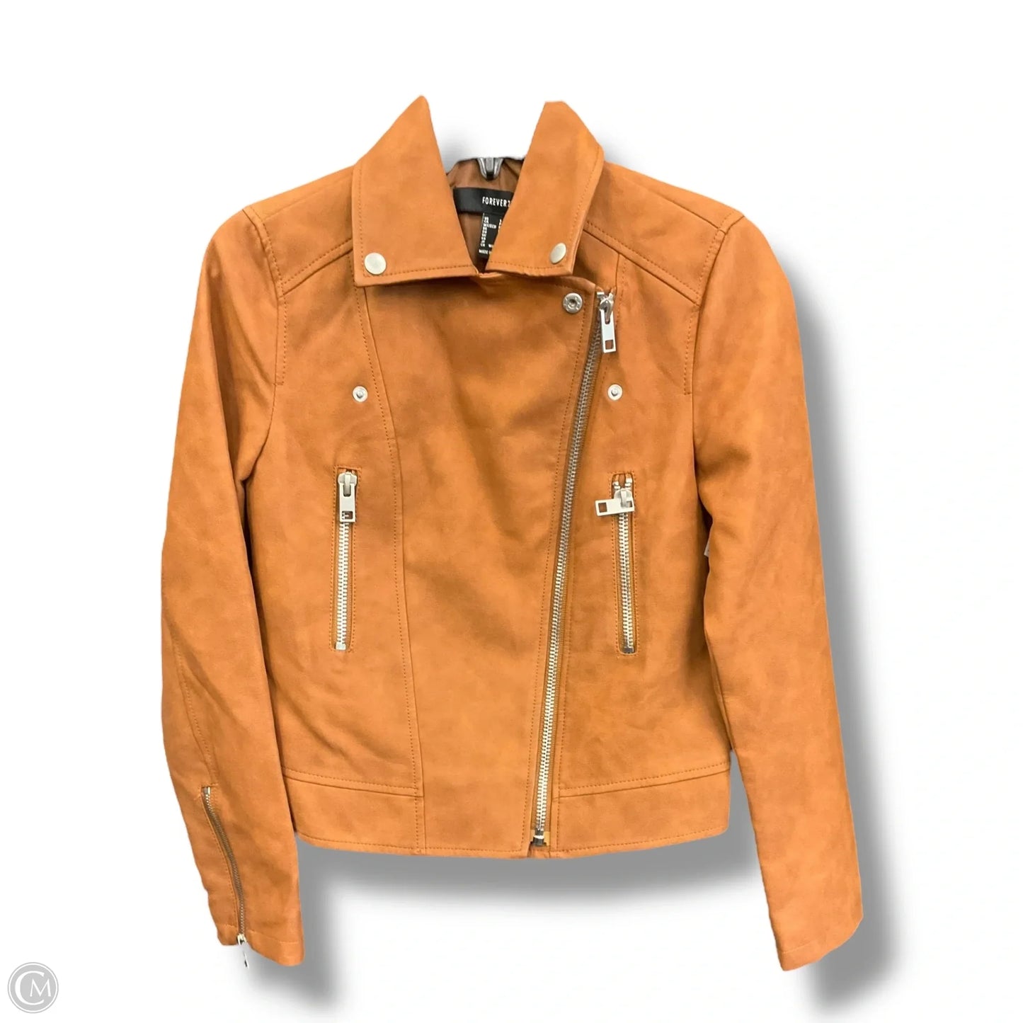 Jacket Moto By Forever 21 In Brown, Size: S
