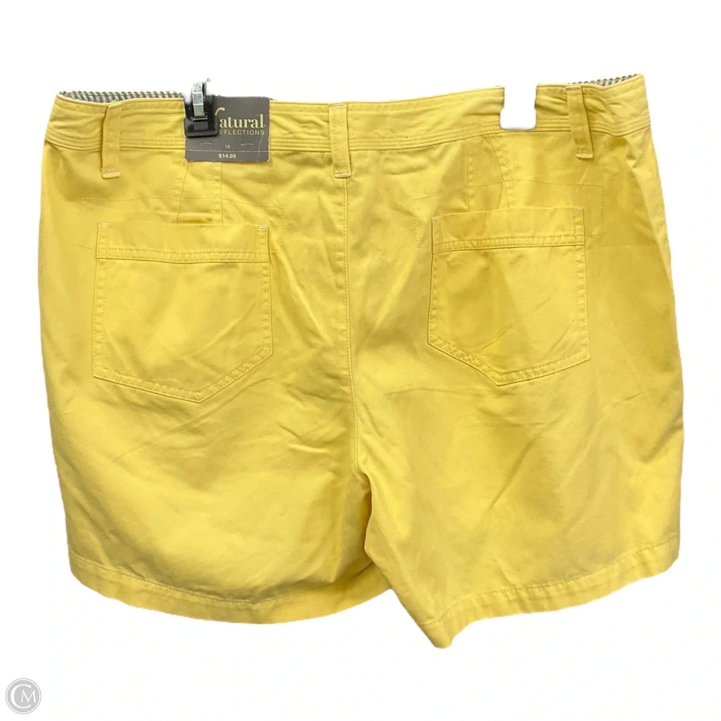 Shorts By Natural Reflections In Yellow, Size: 18