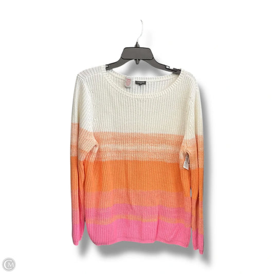 Sweater By Talbots In Orange & Pink, Size: 1x