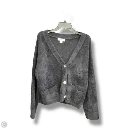 Sweater Cardigan By Liz Claiborne In Black, Size: L