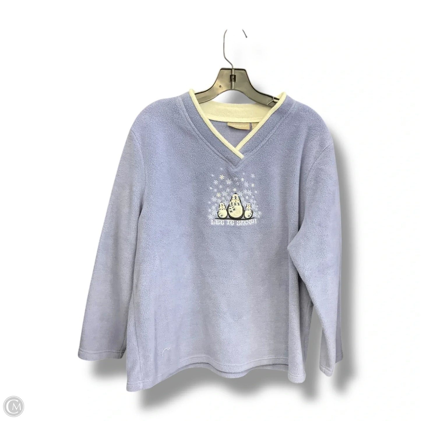 Sweatshirt Collar By Croft And Barrow In Blue, Size: 1x