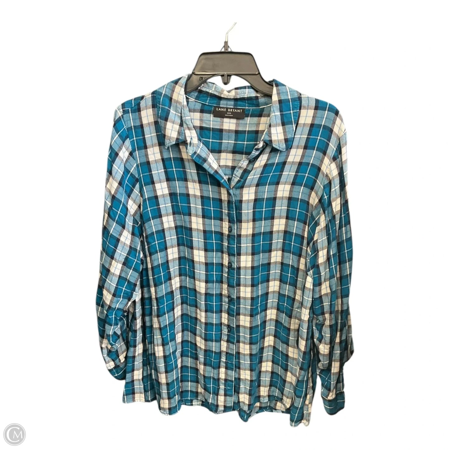 Blouse Long Sleeve By Lane Bryant In Blue, Size: 1x