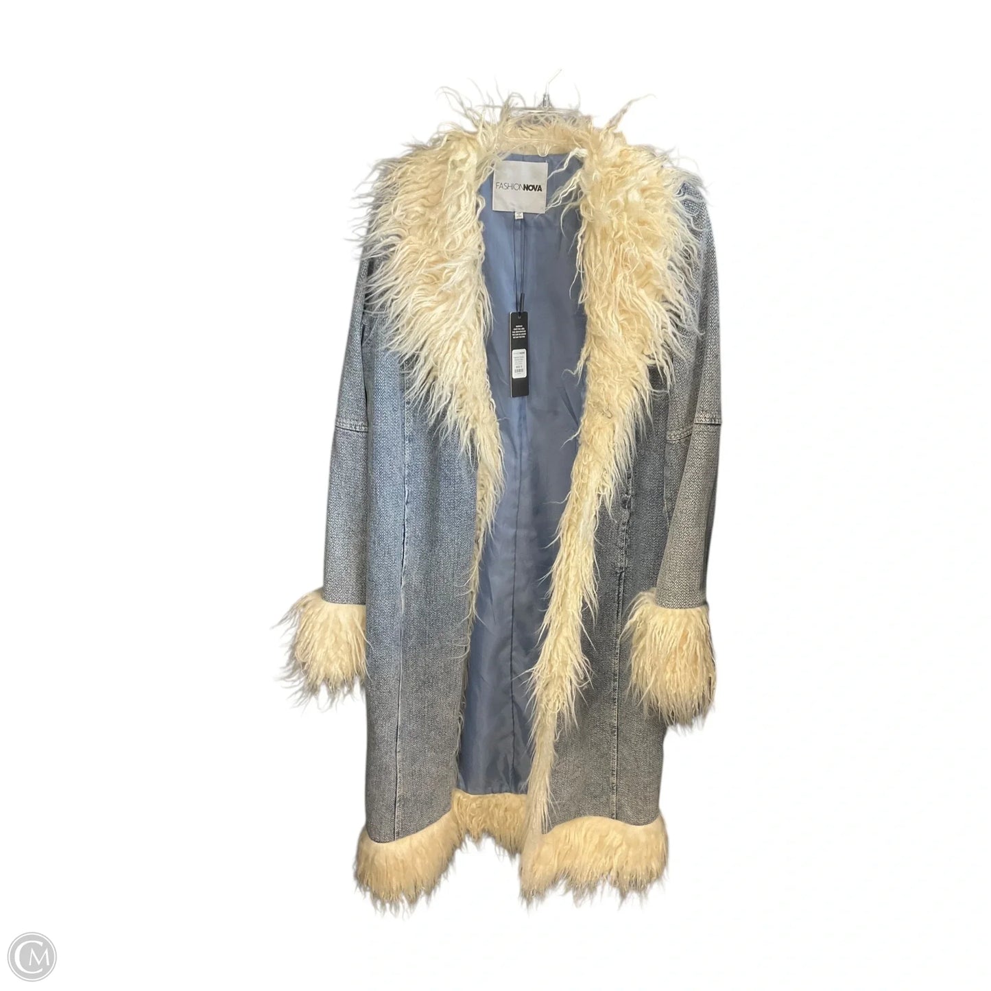 Jacket Denim By Fashion Nova In Blue Denim, Size: S