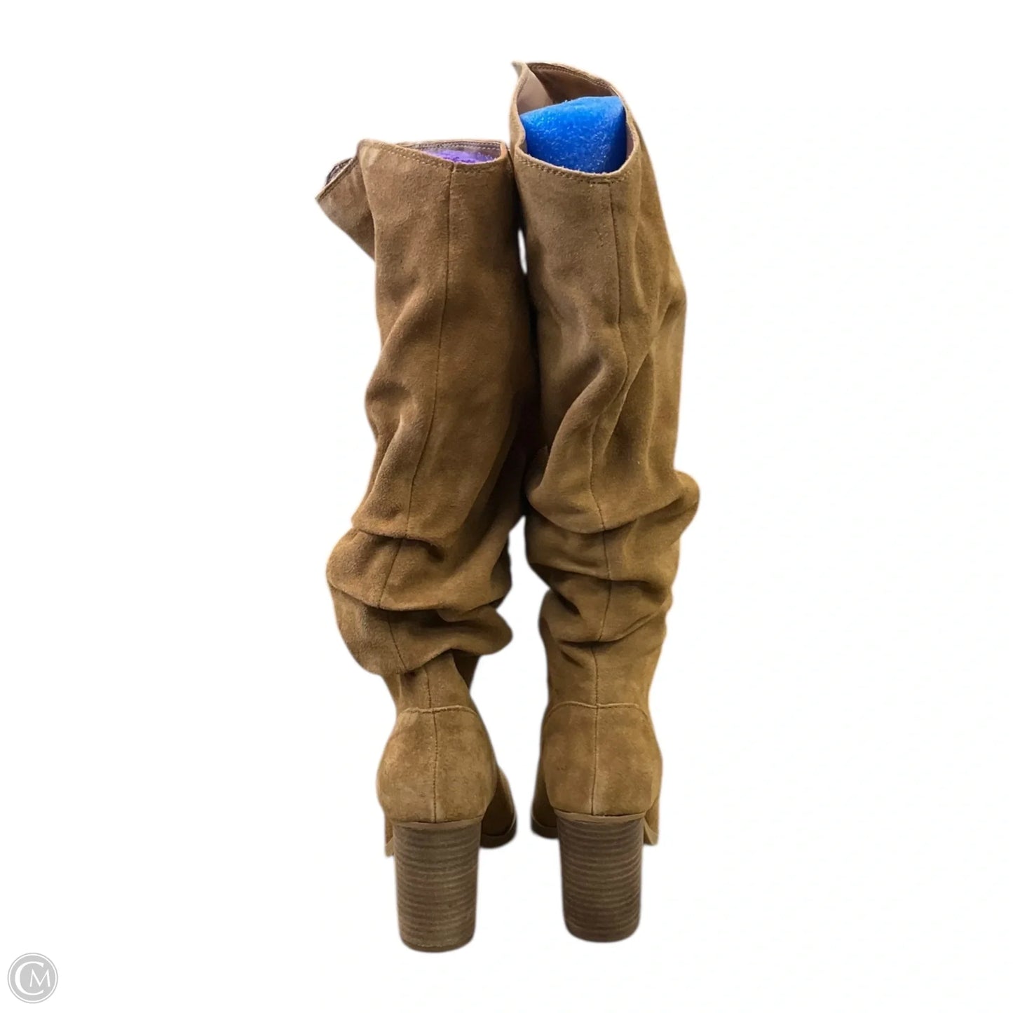 Boots Knee Heels By Nine West In Tan, Size: 8