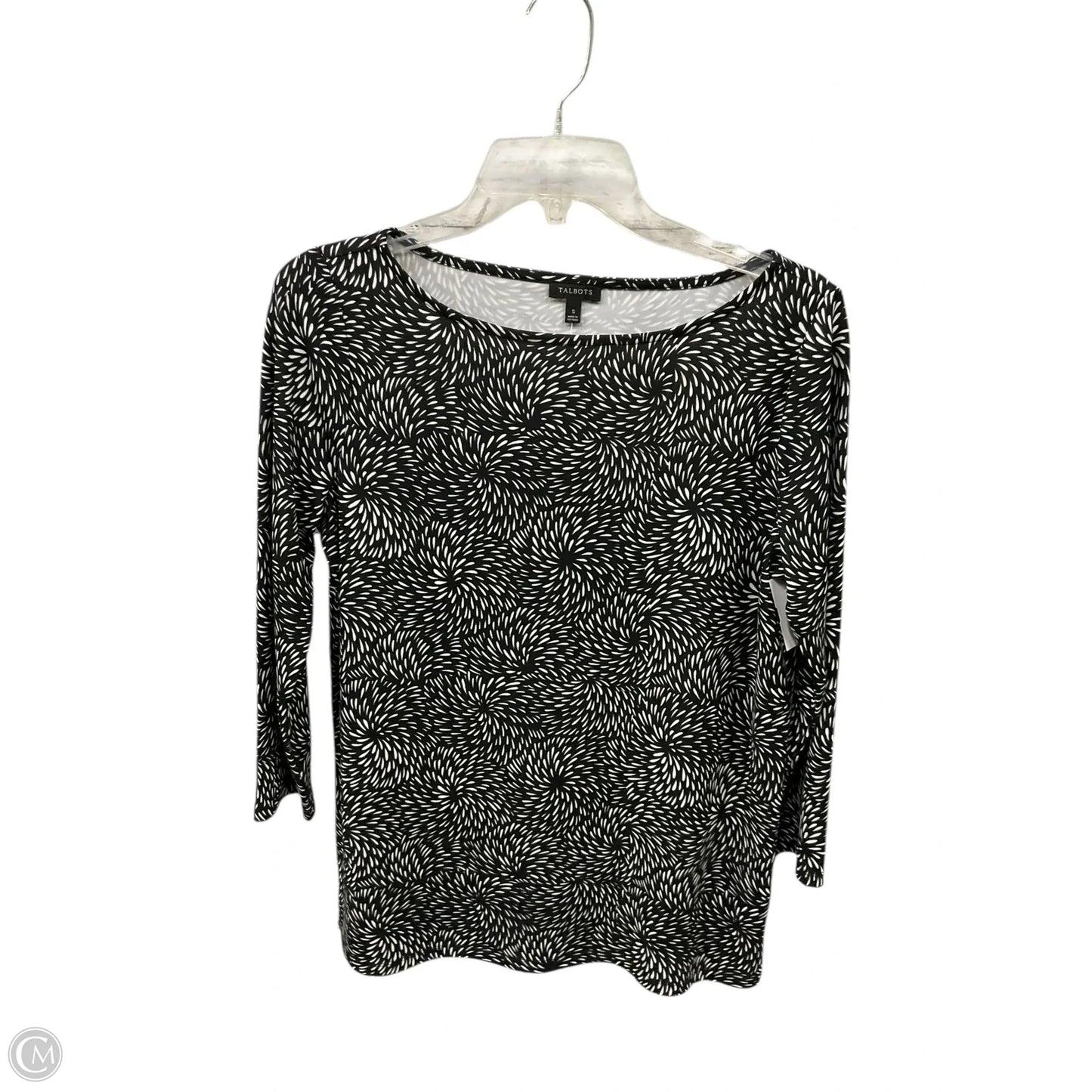 Tunic Long Sleeve By Talbots In Black & White, Size: S