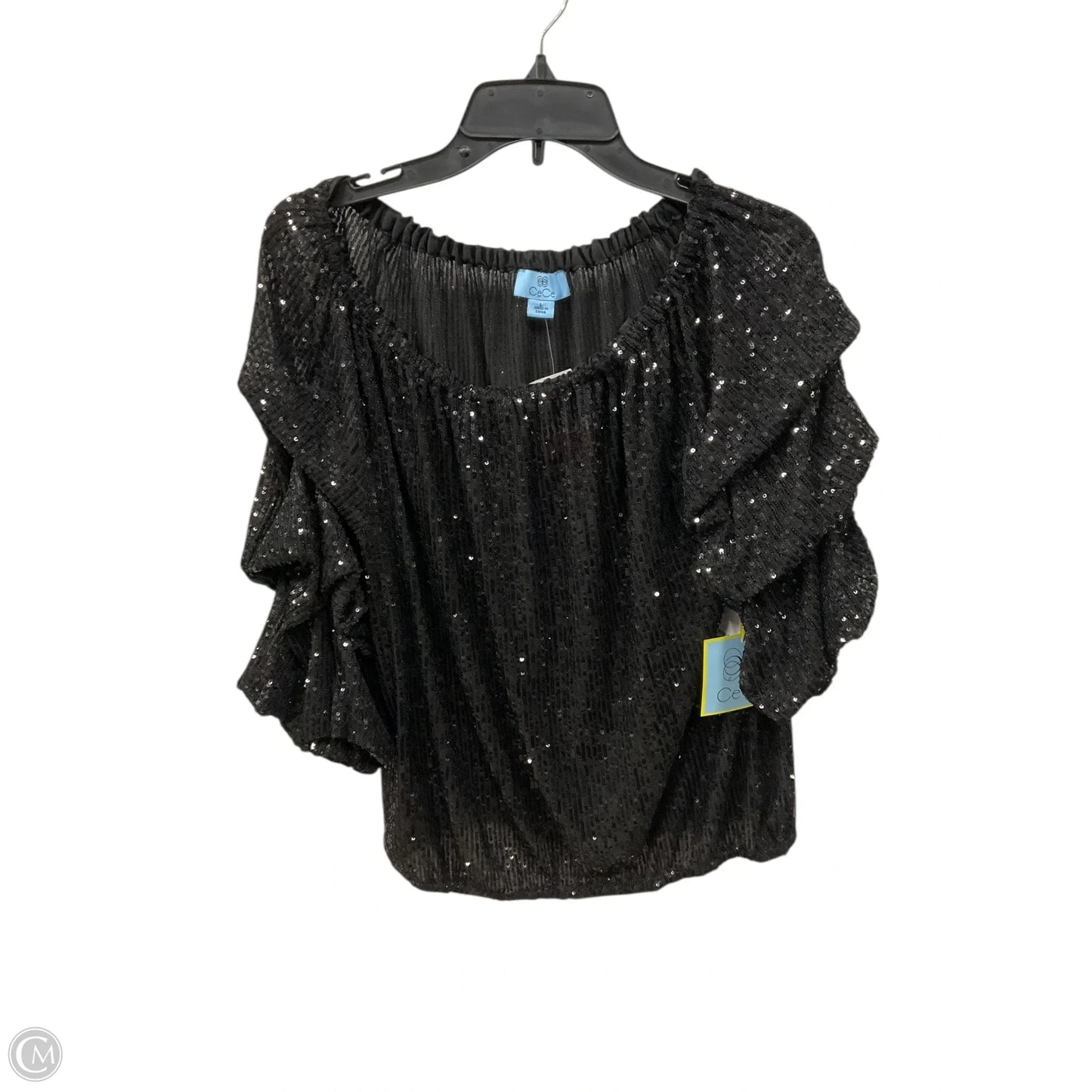 Top Long Sleeve By Cece In Black, Size: Mp