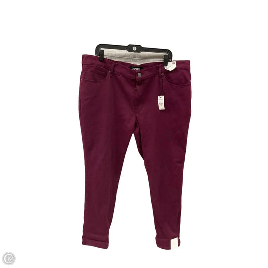 Pants Cropped By Express In Red, Size: 18