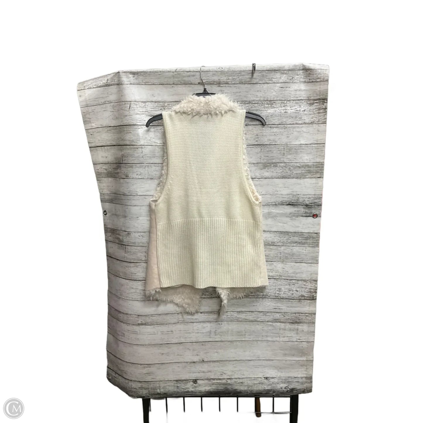 Vest Faux Fur & Sherpa By International Concepts In Cream, Size: M