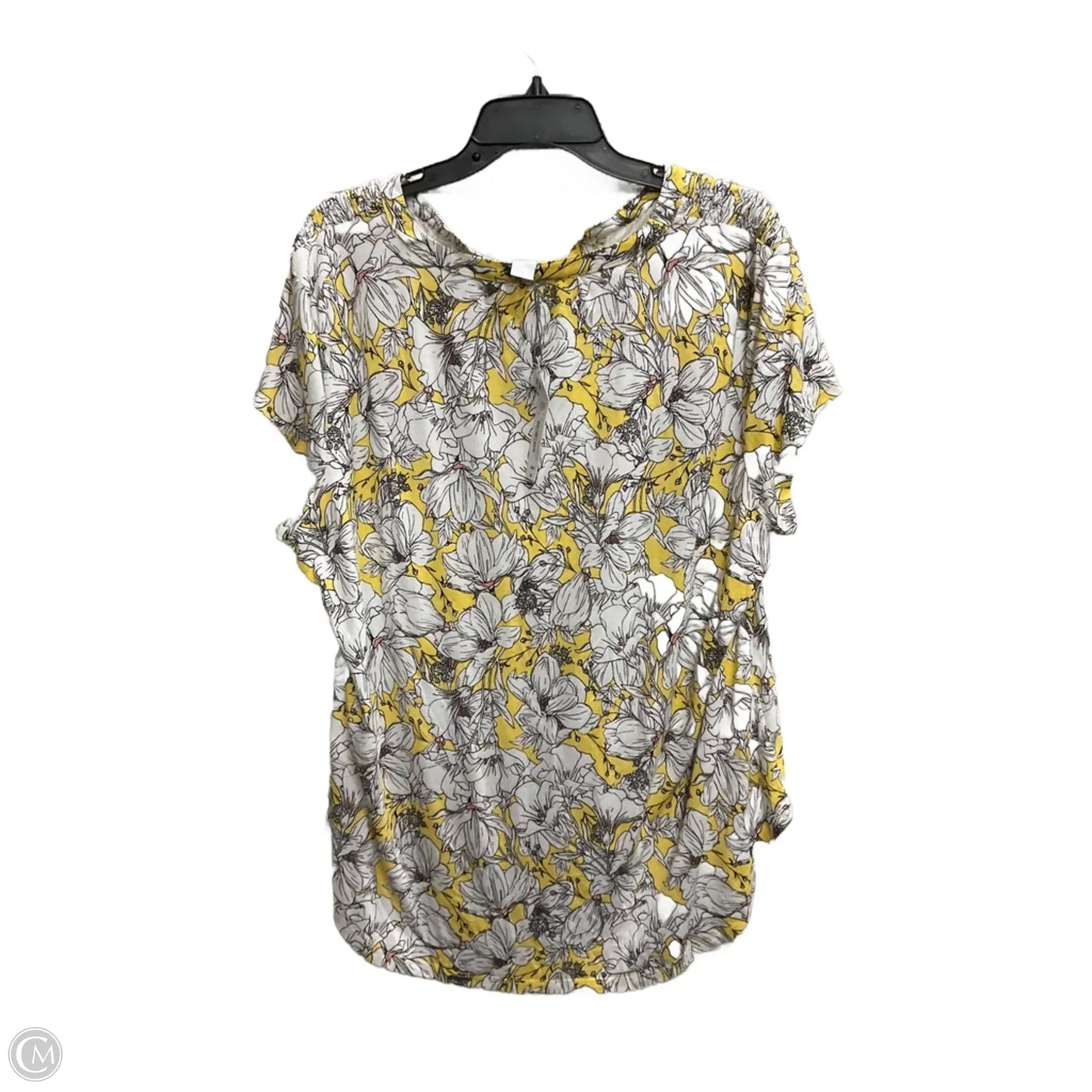 Top Short Sleeve By Liz Claiborne In Yellow, Size: Xxl