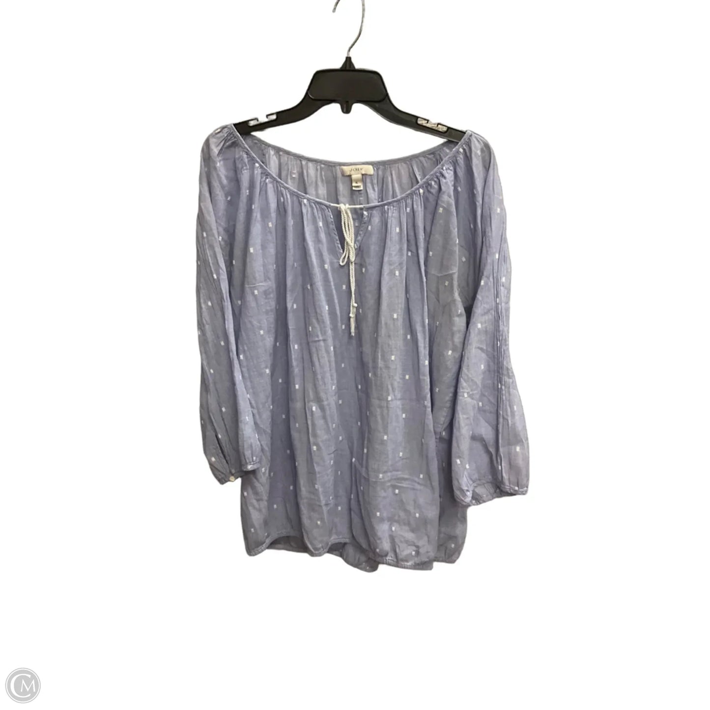 Top 3/4 Sleeve By J. Crew In Blue, Size: Xl